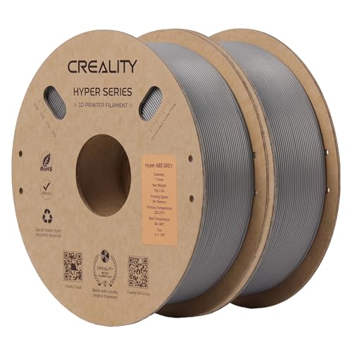 Image of Creality ABS Filament 1.75mm 1KG, High-Speed 3D Printer ABS Filament Up to 350mm /s, High Impact Resistance, Odorless Non-Toxic and Without Stringing or Clogging, Fit Most FDM 3D Printers, Grey*2