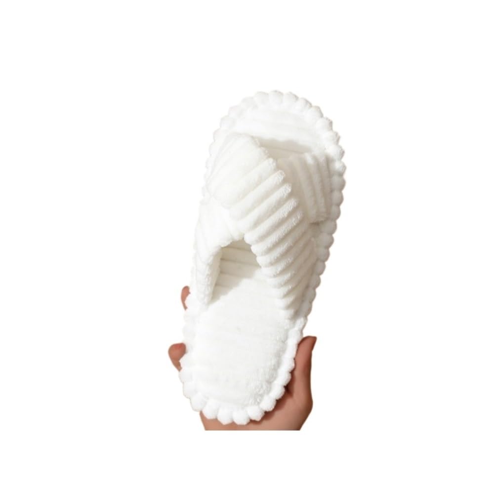 Chaussons d'intérieur doux pour femme avec texture coton pelucheux isolante