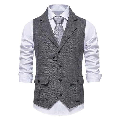 Men's Suit Vest Spring Summer American Vintage Lapel Suit Vest for men2