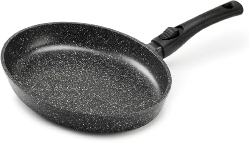 Pradel Excellence, PCUI001023, Premium Fischpfanne aus Aluminiumguss 35x4,5cm, Antihaftbeschichtung in Steinoptik, Abnehmbarer Griff, Alle Herdarten