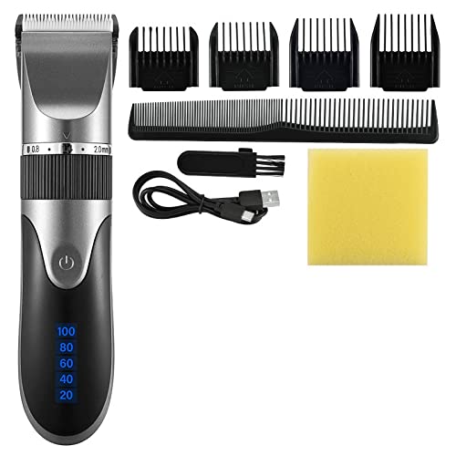 Miniatura 9 de Cortapelos para hombres, cortadora de pelo profesional para hombre, cortadora de barba recargable, cuchilla de cerámica, corte de pelo de bajo ruido