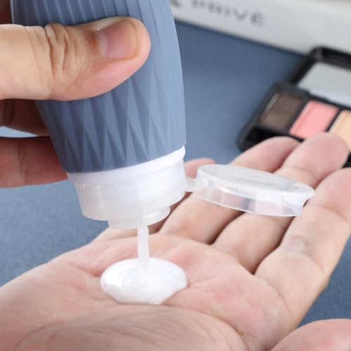 Gemice Travel Bottles for Toiletries, Travel Essentials Refillable Leak Proof Travel Size Toiletries, 3oz TSA Approved Sillicone Squeezable Travel Size Containers for Shampoo Wash Body Lotion (4 Pack) 5