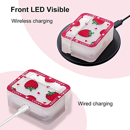 Mzelq Compatible With Airpods Pro Case Strawberry Cute Pattern, Soft Tpu Airpods Case For Girls Women + 1* Mental Ring, Protective Airpods Pro Case #TOP3