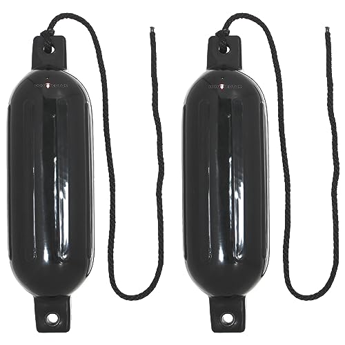 Image of Extreme Max 3006.7204 BoatTector Fender Value 2-Pack, 6 inch x 22 inch - Black