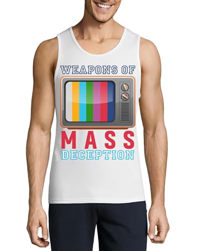 Camiseta sin mangas para hombre blanca de algodón ideal para verano Brave New World TV