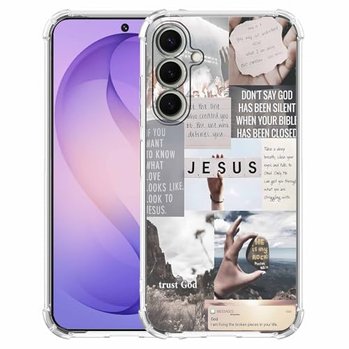 Nsyosio Jesus Quotes Case for Samsung Galaxy S26,Christian Bible Verse Saying Collage,Unique Soft TPU Bumper Case,S26 by Nsyosio - Used condition - US$12.62