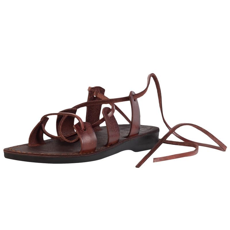 Holy Land Market Men/Women Biblical Jesus Leather/Suede Sandals/Slides From Jerusalem (Style V)2