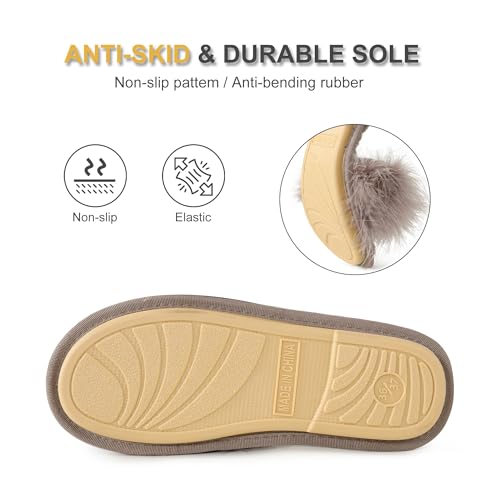 Image of Fur Story Women's Furry Slippers Open Toe Fuzzy Slippers Memory Foam Fluffy House Sandal