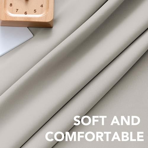 Image of H.VERSAILTEX Blackout Curtains Thermal Insulated Window Treatment Panels Room Darkening Blackout Drapes for Living Room Back Tab /Rod Pocket Bedroom Draperies (2 Panels, Stone, 42 x 63 Inch)