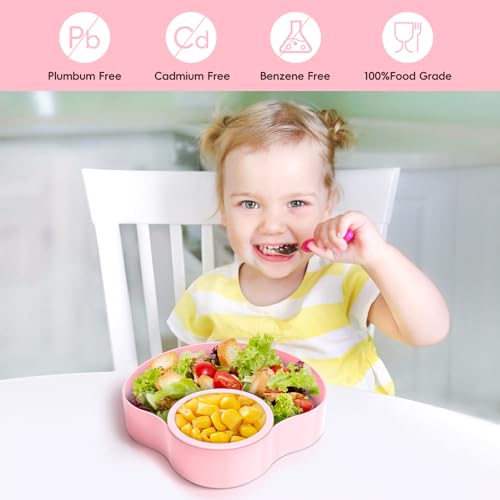Image of 2PCS Kids Car Seat Tray, Travel Trays for Kids with Car Cup Holder, Toddlers Road Trip Essential, Travel Snacks Food Plate for Stroller, Boosters, and Anywhere with a Cup Holder Tray-Pink
