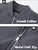 TACVASEN Bomber Jacket Mens Lightweight Summer Autumn Jacket Casual Sport Coat Baseball Jacket Windbreaker Grey 3XL #4