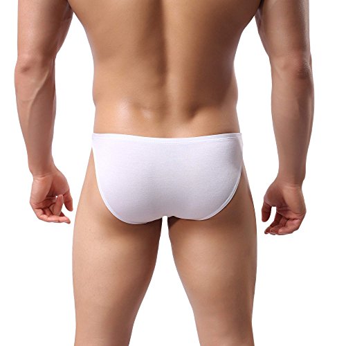 Avidlove Men Underwear Micromodal Bikinis 4 Pack Briefs, White (Fba), Large #TOP4