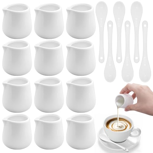 Mispudin 12 Stück Mini Milchkännchen Porzellan, 45ml Milchkännchen...