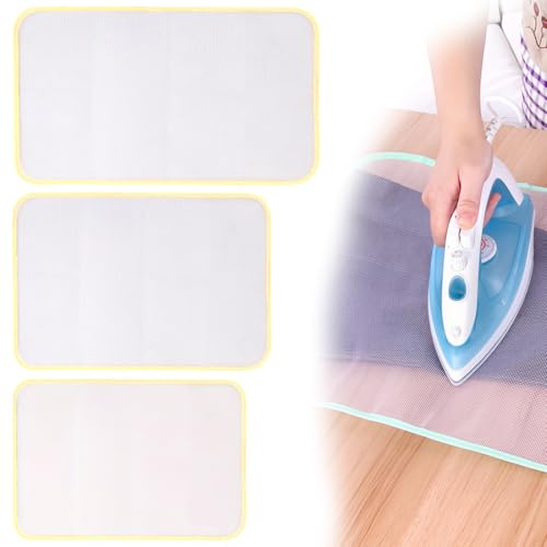 COYUN 3 Piezas Paños de Planchar,Paño Malla de Protector de Planchado Quemado Almohadilla Paño para Planchar Transparente para Fácil Planchado y Protección (3 tamaños diferentes)