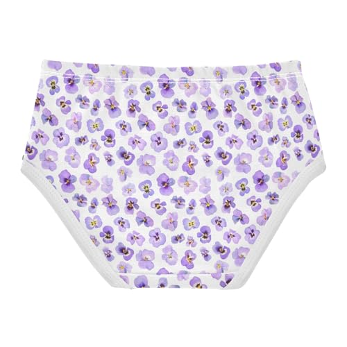 Joisal Light Purple Violet Flowers White Girls Underwear Toddlers 2t Cotton Panties for Girl Funny Kids Briefs Undies2