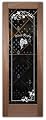 Frosted Glass Wine Door - Grape Cluster Arched Border with Text - 1D Positive Clear - Grapes & Ivy - 30" x 84" - Book/Slab Door - Mahogany
