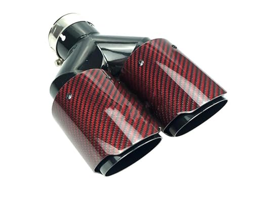 Embouts d'échappement aspect carbone rouge et acier look sportif premium