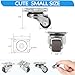GNYOHUA 8Pcs Small Caster Wheels, 1/2inch Mini Swivel Caster Wheels, Low Profile Self Adhesive Plate Casters Rollers for Furniture,Kitchen Appliances, Light-Duty Projects, Planters,Tray