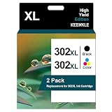 302 XL 302XL Cartouches d'encre Remplacement pour Cartouche HP 302 pour HP 302 XL Noir et Couleur pour Officejet 3830 3831 3832 4650 4654 Envy 4520 DeskJet 1110 2130 3630 3632 (1 Noir, 1 Tri-Colore)