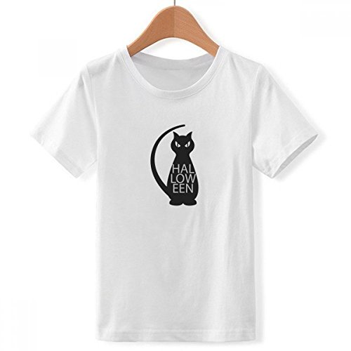 T-Shirt Chat Noir Halloween Garçon X-Grand Résolvant le Manque de Costume