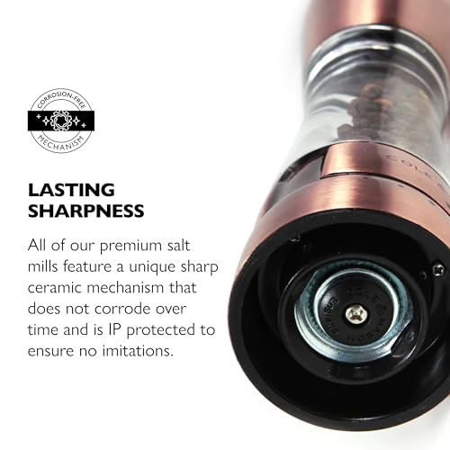 Image of Cole & Mason Derwent Salt & Pepper Mill Gift Set - Refillable Spice Grinder Set 7.5 inch Salt and Pepper Grinder - Wood