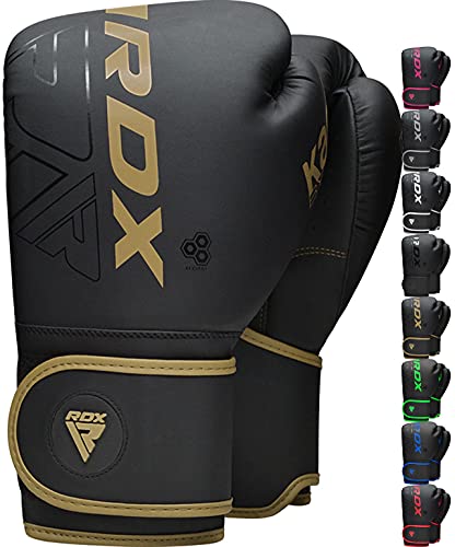 RDX Kids Boxing Gloves Sparring and Muay Thai Maya Hide Leather, KARA Patent Pending Junior Training Mitt for Kickboxing, Punching Bag, Focus Pads, MMA, Thai Pad, Double End Ball Punching Fight Gloves