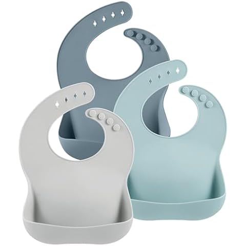 PandaEar 3 Pack Silicone Baby Bibs Cover