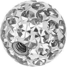 PIERCINGLINE Universal Screw Ball, Crystals and Epoxy, Piercing Attachments, Ball Replacement, Choice of Colours and Sizes