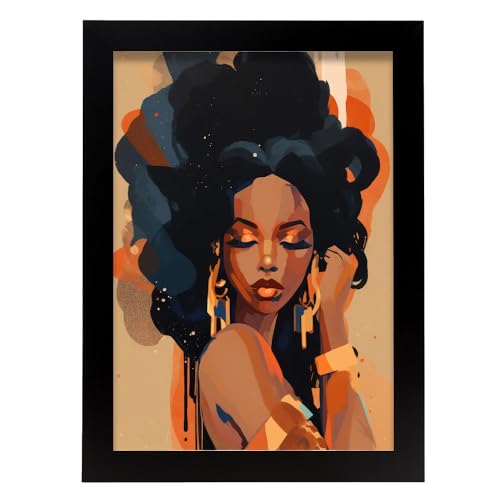 Nacnic Lady Ava Lamina. En Pintura de dama Poster. Cuadros decorativos estéticos para su sala de estar, dormitorio, hogar Tamaños A4 con marcos negros