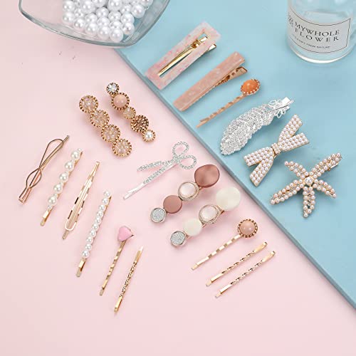 Parcce 20 Pieces Pearl Hair Clips Set, Hair Barrettes Acrylic Resin Sweet Decorative Bobby Pins Hairpin Headwear Hair Accessories Headwear For Women And Girls… #TOP7