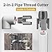 Integrated Internal & External Pipe Threading Tool, 2-in-1 Drill-Powered PVC Pipe Threader Kit with Various Die Sizes (1/2 3/4 NPT) for Home Repair (1/2in+3/4in)