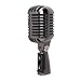 Microphone vocal dynamique rétro classique avec support réglable pour discours, voix et instruments