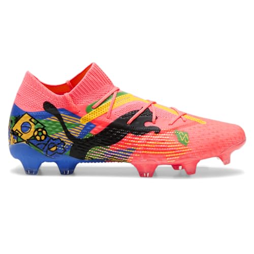 Crampons de football Puma Future 7 Ultimate rose en matériaux premium pour terrain ferme