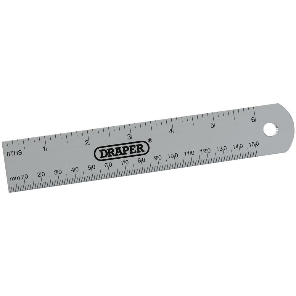 Draper 152mm Stainless Steel Rule | 6 Inch Precision Metal Ruler for Cutting | 52396