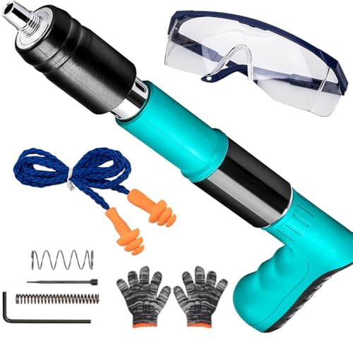 Concrete Nail Gun Kit 5 Gear Adjustable Mini Manual Steel Nailer Gun for Concrete and Brick Wall Fastening Rivet Tool Wall Nailer Shooting Machine for Wall Household Decor Green (No Nails)