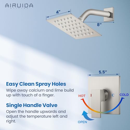 Airuida Shower Faucet Set,4 Inch Shower Valve Kit,Brushed Nickel by Airuida - Used condition - Image 4