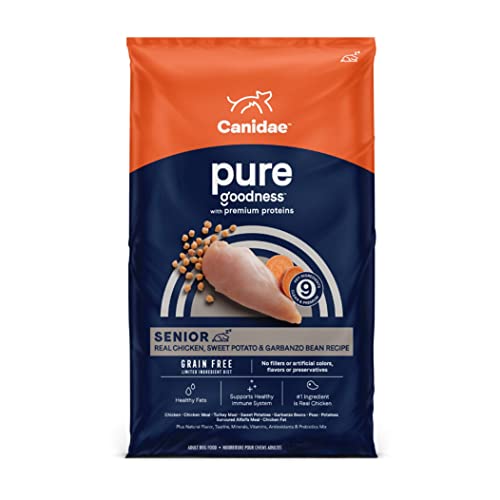 Canidae PURE Limited Ingredient Premium Senior Dry Dog Food, Chicken, Sweet Potato and Garbanzo Bean Recipe, 12 Pounds, Grain Free