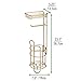 mDesign Steel Metal Free Standing Toilet Paper Holder Stand and Dispenser with Storage Shelf - Toilet Tissue for Bathrooms, Washroom - Holds 2 Extra Mega Rolls - Concerto Collection - Soft Brass