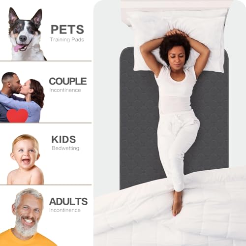 Hide Stains Washable Bed Pad 36x72 Inch (2 Pack), Waterproof Pad for Incontinence, Washable Underpads, Bed Wetting Pads for Adult, Kids, Elderly, Pet by Alsunny - Image 8