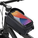 ESPACIO GRANDE Y COMPATIBILIDAD - Esta bolsa de bicicleta o bike bag tiene suficiente espacio para viajes largos. Por ejemplo, se puede meter teléfono, batería externa, cargador, llaves, billetera, cable USB, herramientas de reparación de bicicletas, pequeño bomba de neumáticos, etc. en esta bolsa bici. Compatible perfectamente con iPhone X / XS / XR / XS Max, Samsung Galaxy S10 / S9 / S8 and plus, Samsung Galaxy Note 4 / S5 / A5 / A7 / J3, etc. Celulares de menos de 6.5 pulgadas.