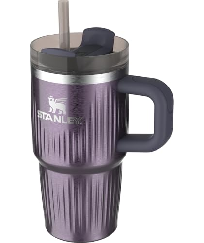 Image of STANLEY Quencher H2.0 Tumbler with Handle and Straw 20 oz | Flowstate 3-Position Lid | Cup Holder Compatible for Travel | Insulated Stainless Steel Cup | BPA-Free | Fluted Wisteria Shine
