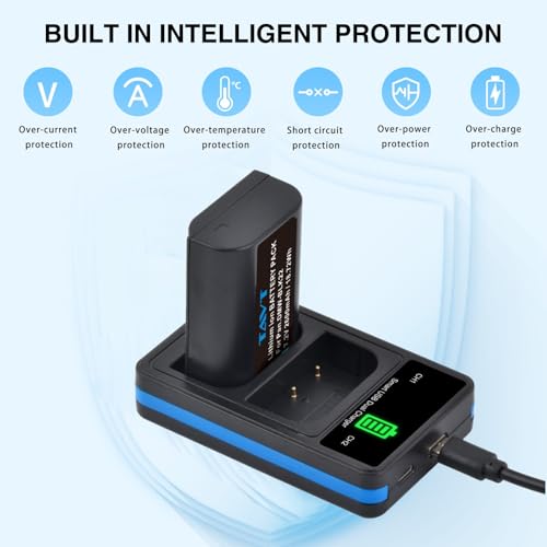TAVT 2Pcs 2600mAh DMW-BLK22 Batería y Cargador para Panasonic Lumix DC-S5, S5 II, S5 IIX, S5D, S9, GH6, G9, G9 II, GH5 II, DC-GH7 - imagen 8