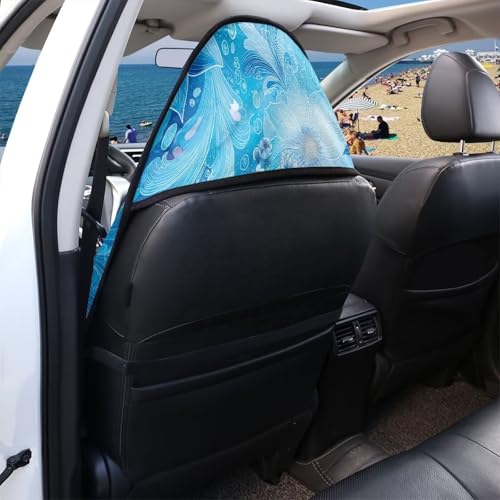 Image of Car Seat Towel Covers, Universal Hibiscus Turtle Blue Front Bucket Seat Cover Fit for Auto Truck Van SUV, Waterproof Seat Protector for Athletes Pets Gym Car Decor