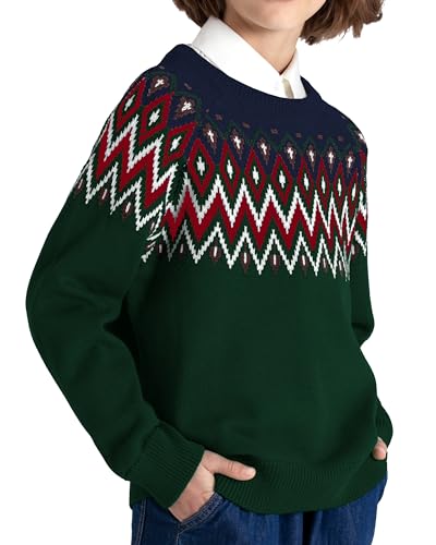 Image of BOBOYOYO Boys Sweaters 100% Cotton Cable Knit Kids Sweater Striped Pullover