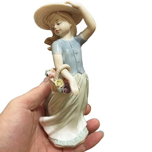 Figura Decorativa de Porcelana Flower Girl