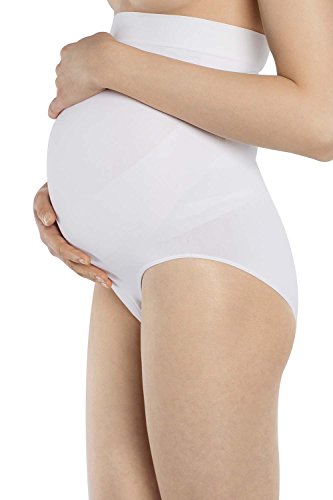 +MD Seamless Maternity Panties Over Bump Mid-Thigh High Waist Pregnancy Support Underwear NudeL