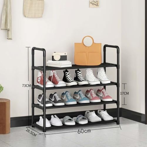 XIANGLV Shoe Rack, 4-Tier Shoe Rack Small, Can Hold 12 works of Shoes, Shoe Shelf Storage Organizer,Anti-Rust Coating - Image 3