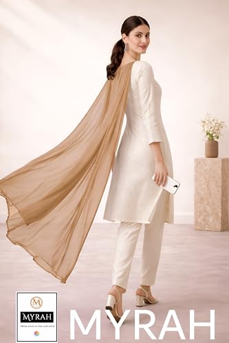 Image of MYRAH Chiffon Solid Casual Daily Use Dupatta For Women's & Girls Length - 2.50 Meter