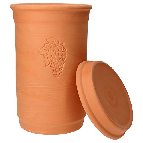 MamboCat Terracotta wijnkoeler + onderzetter, rond, ongeglazuurd, decoratieve champagnekoeler zonder ijs, voor binnen en… - Image 7