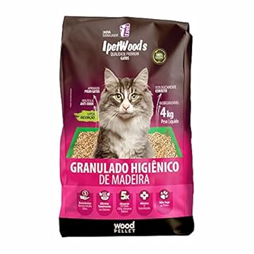 Granulado Higiênico de Madeira Ipet Wood'S P/ Gatos 4Kg IPET para Gatos
